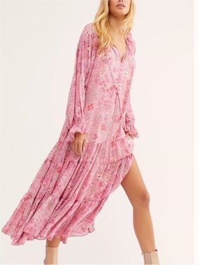NWT Free People Feeling Groovy Oversized Maxi Dress L